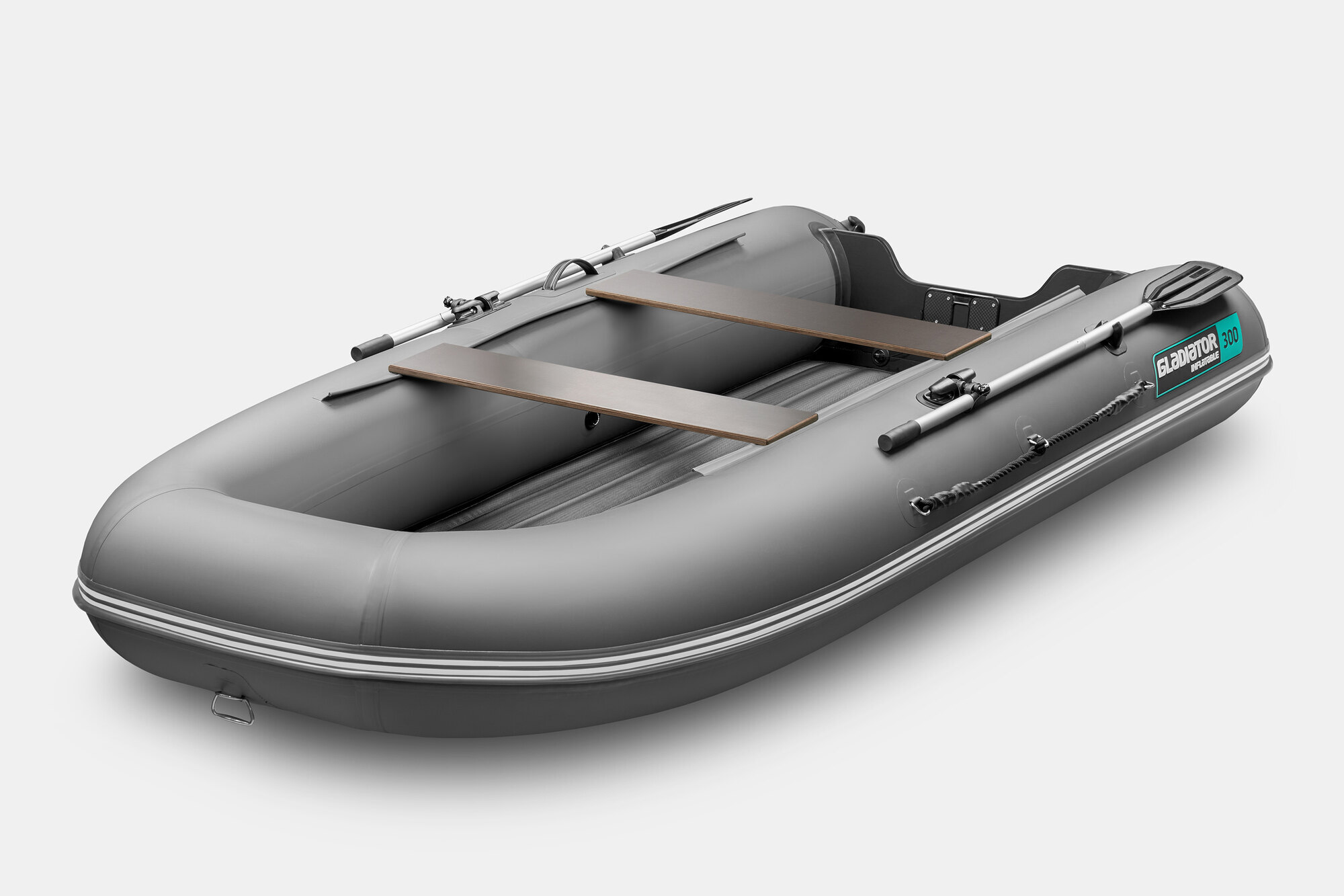 Надувная лодка (НДНД) GLADIATOR E300S тёмно-серый (СПБ)