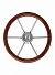Рулевое колесо LEADER WOOD PLUS деревянный обод серебряные спицы д. 360 мм
