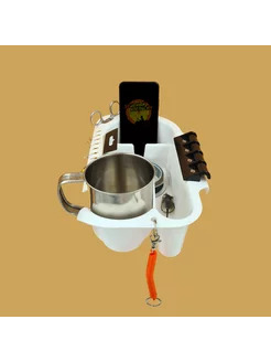 Органайзер в лодку ПВХ белый с черным креплением