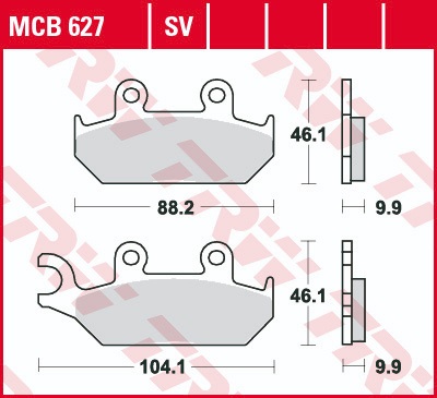 Колодки тормозные (серия Organic Allround) MCB627