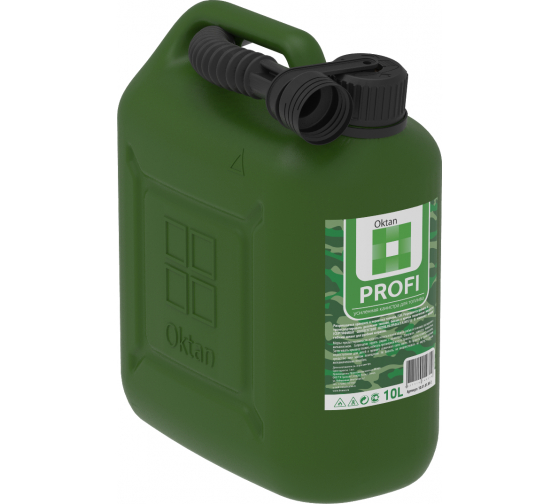 Канистра OKTAN для ГСМ 10л PROFI, зеленая (10261417)