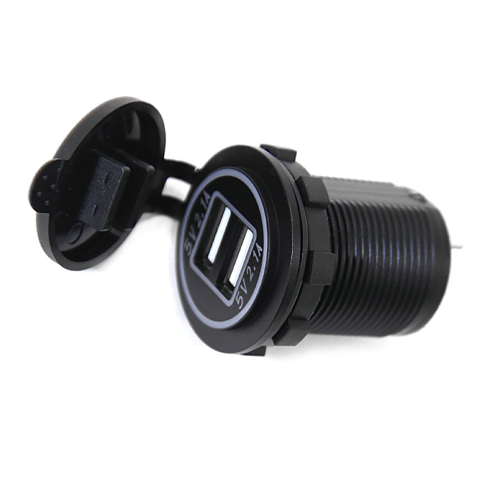 Панель с двойным USB разъемом (5В\4.2А (2.1А+2.1А) и зеленой подсветкой NEKEKE