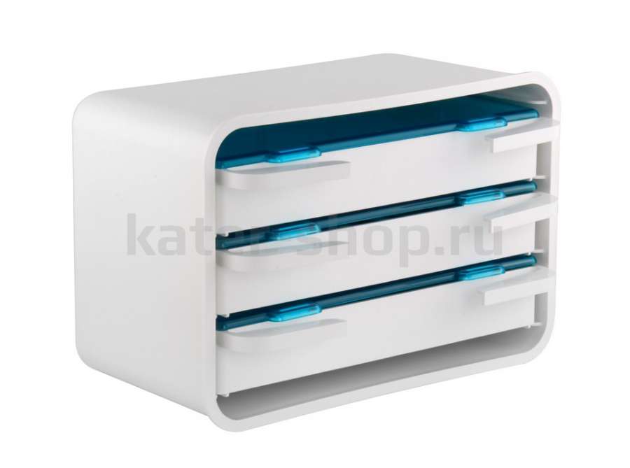 Бокс белый 380х280 с 3 выдвижными ящиками без крышки