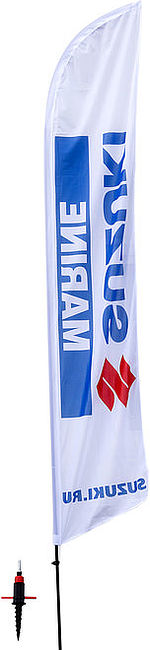 Флаг "SUZUKI MARINE" на флагштоке 4,5м. (правое расположение логотипа)