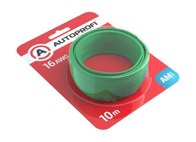 Провод монтажный низковольтный 1,3 мм2 /16AWG зеленый,10 м