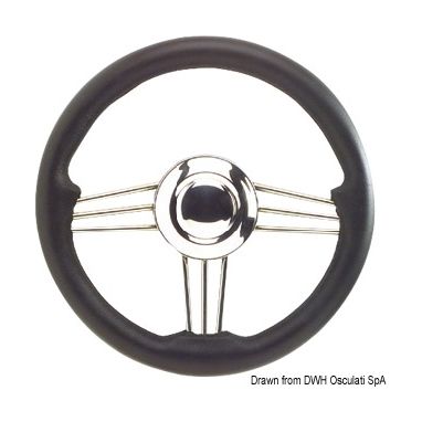 Рулевое колесо Osculati, диаметр 350 мм, цвет черный (имитация кожи)