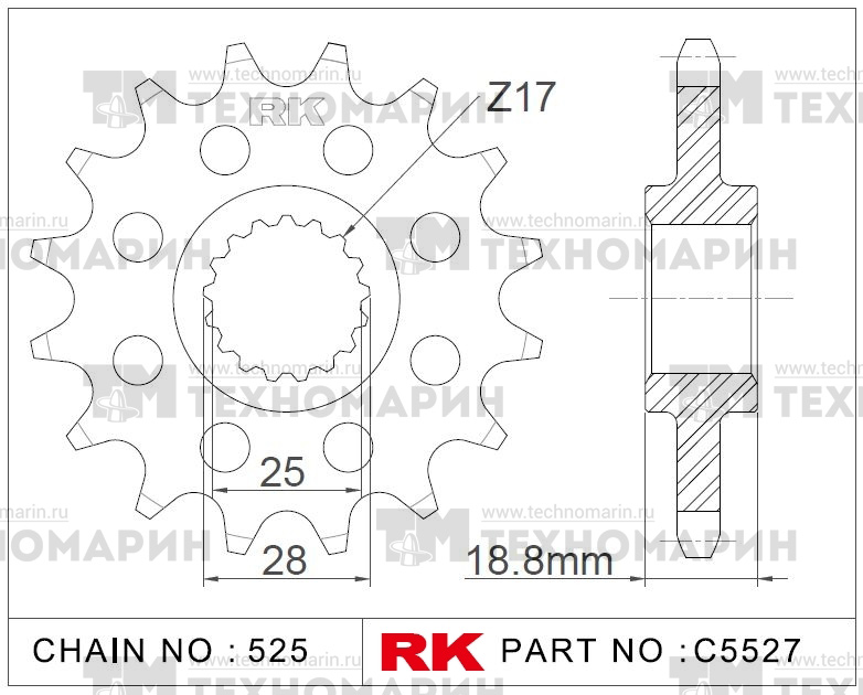 Звезда для мотоцикла ведущая C5527-19-2Q