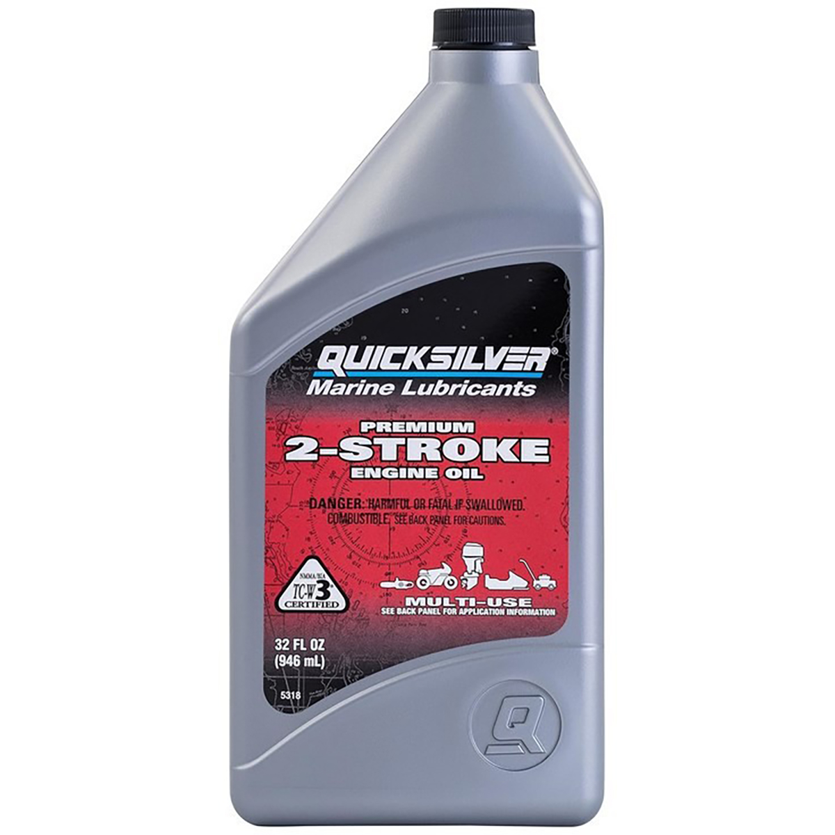 Масло для 2-х тактных лодочных моторов Quicksilver TC-W3 Premium 1л (замена на 8M0230940)