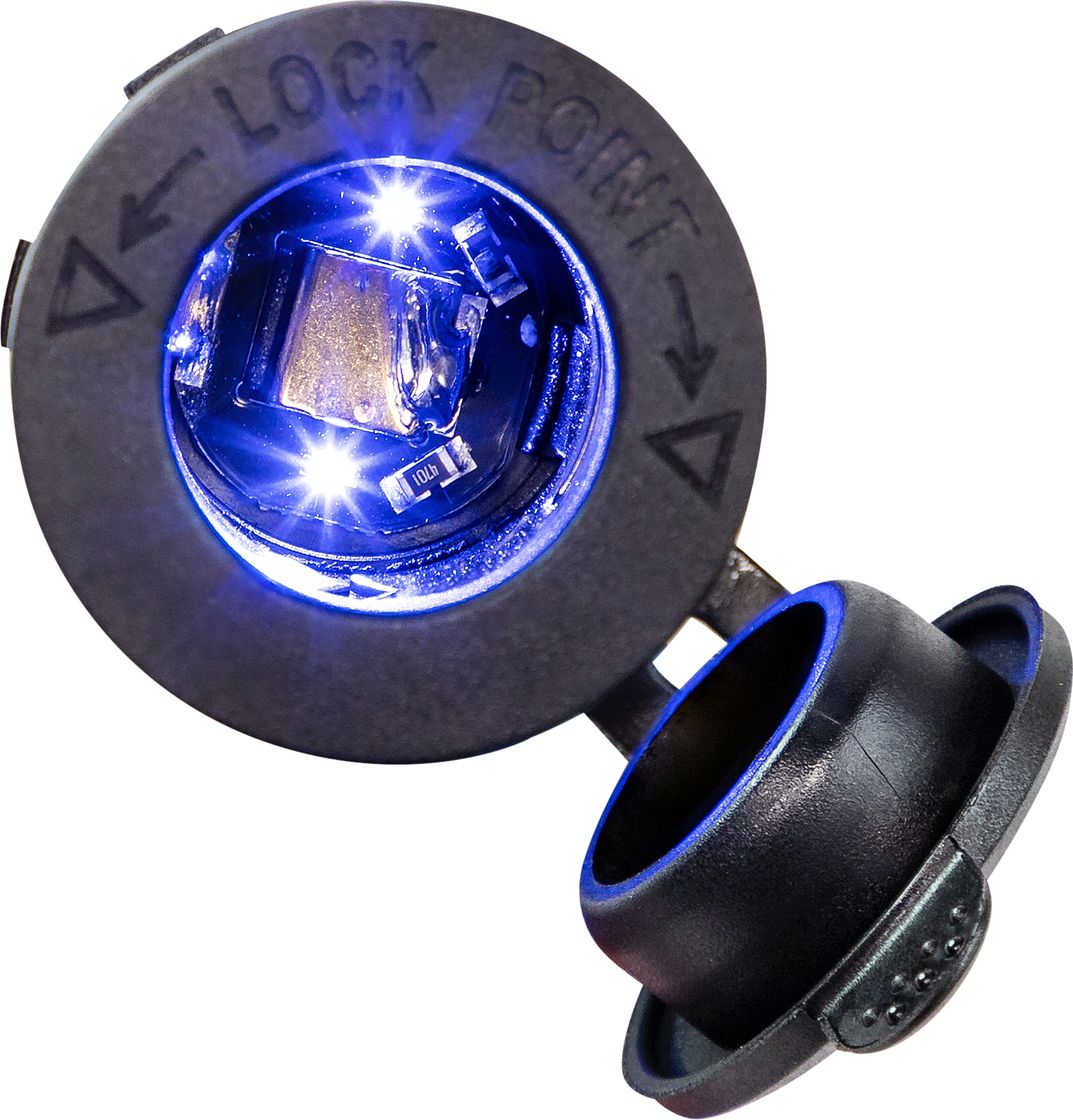 Разъем прикуривателя врезной, светодиодный, зеленый