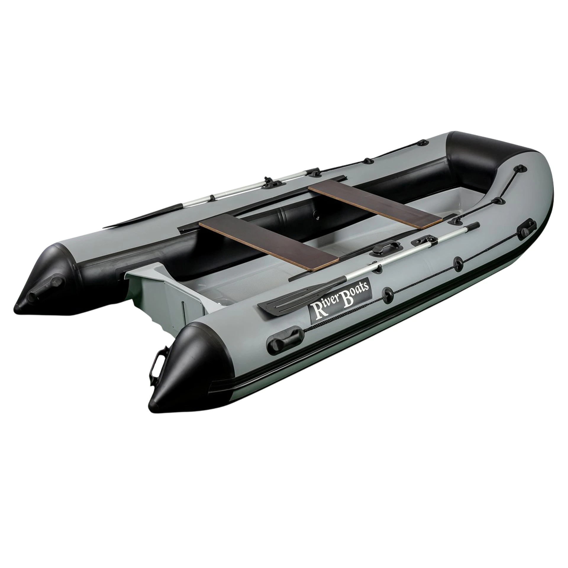 Лодка RIB River Boats RB 400,носовая утка,серо-черный,пластик серый