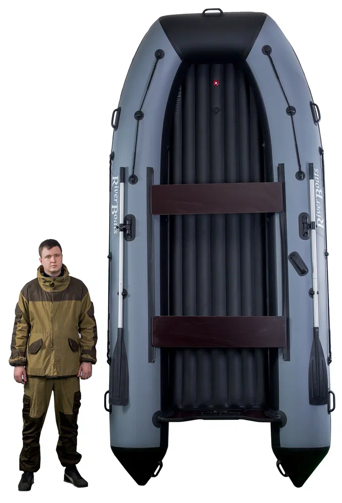 Лодка ПВХ River Boats RB 370 НДНД черно-серый