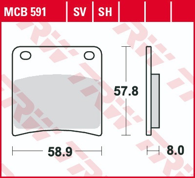 Колодки тормозные (серия Organic Allround) MCB591