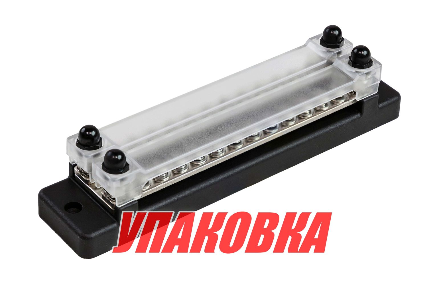 Колодка распределительная электромонтажная с защитной крышкой, 2 планки по 12 контактов (упаковка из 2 шт.)