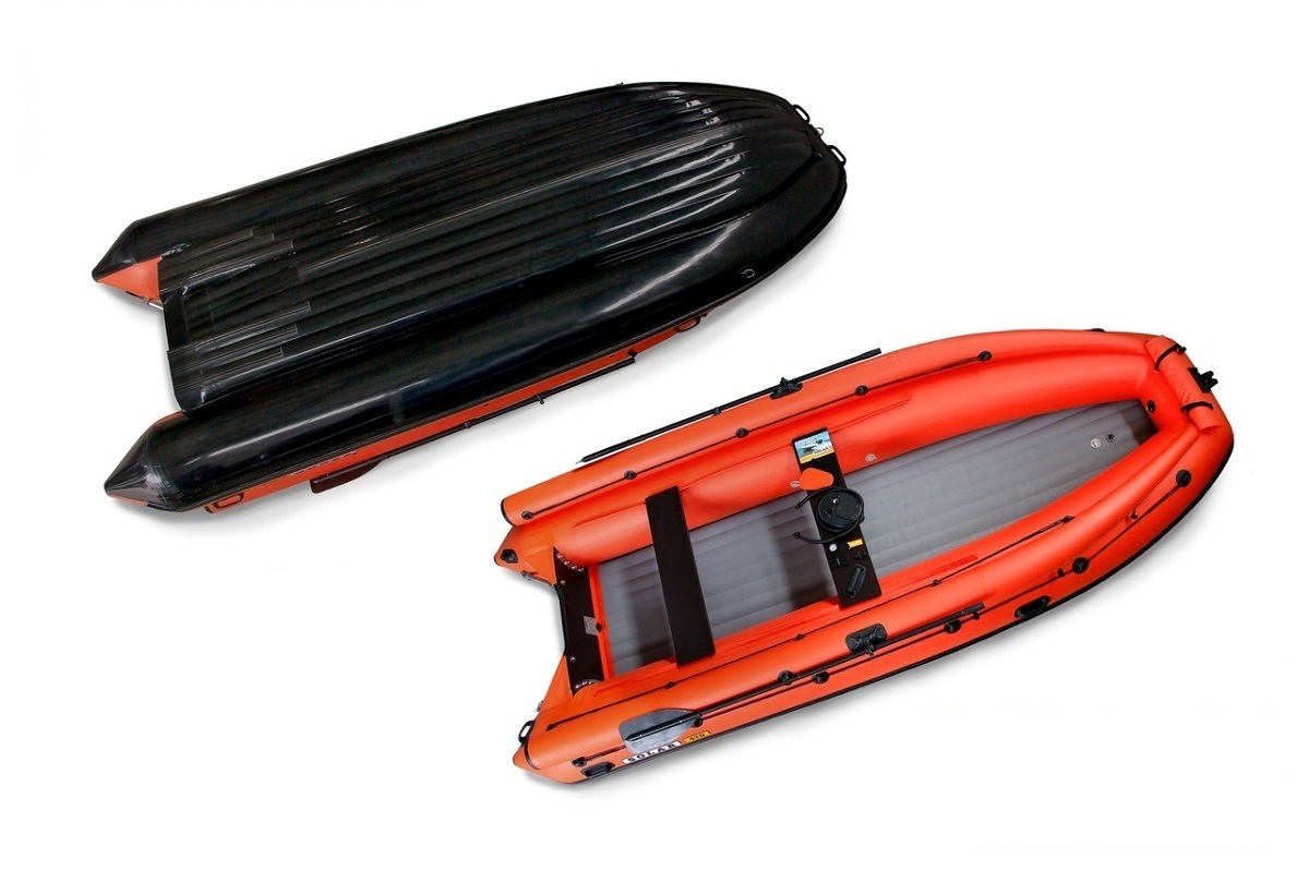 Лодка ПВХ Solar-420 Стрела JET с тоннелем красный