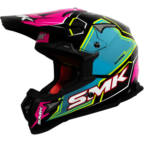 Шлем SMK ALLTERRA MAVERIX, цвет розовый/голубой/желтый (L)