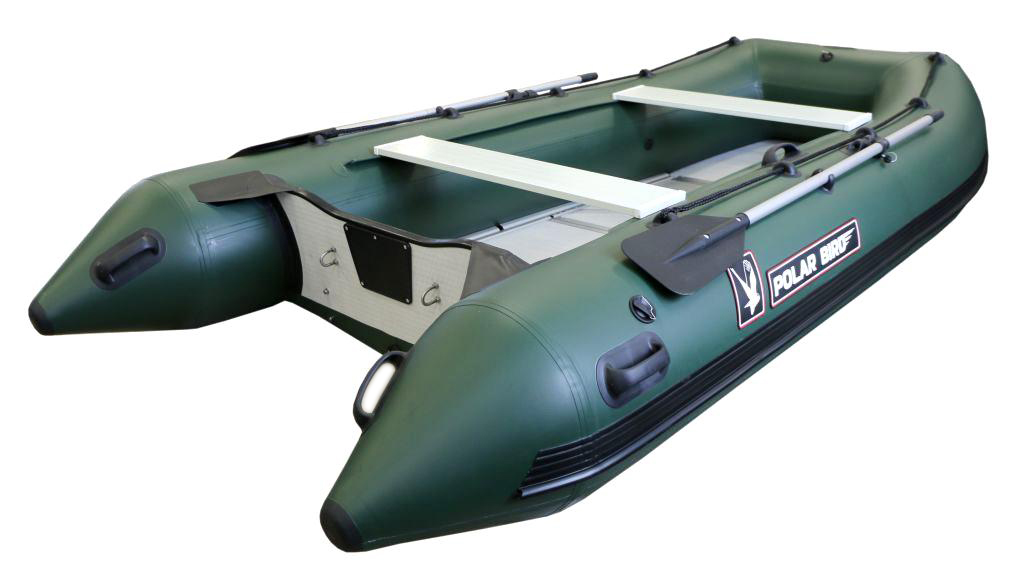 Лодка ПВХ Polar Bird PB-420E Eagle «Орлан» (пайолы и транец из стеклокомпозита) зеленый
