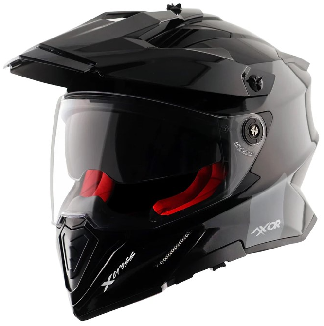 Шлем AXOR X-CROSS DUAL VISOR-E SC, с визором, цвет черный (XL)