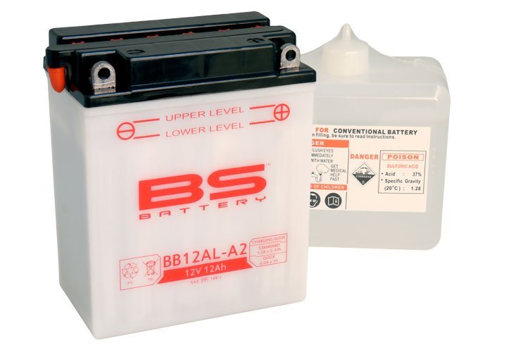 BB12AL-A2 Аккумулятор BS , 12В, 12 Ач  134x80x160, обратная ( -/+ ), (YB12AL-A2)
