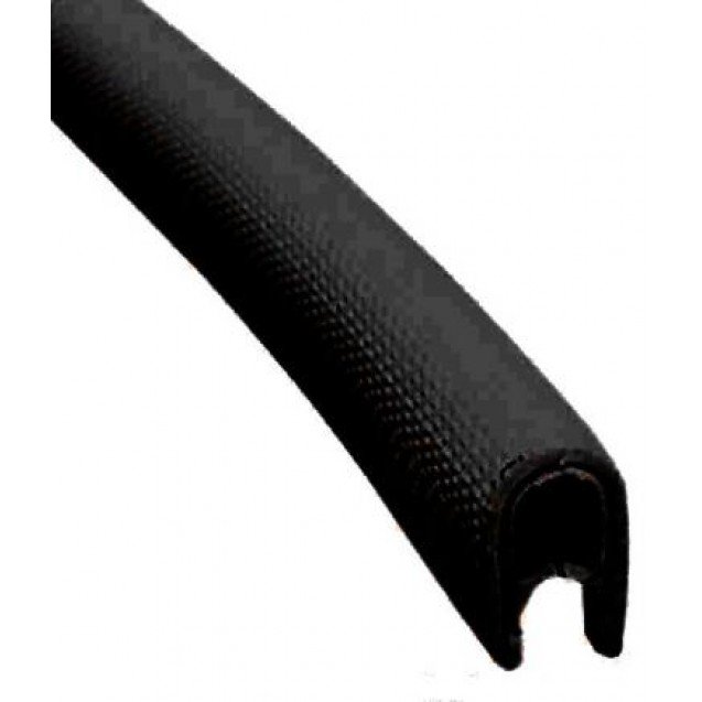 Окантовка (защита) кромки пластика, 1.5-4мм, черный армированный ПВХ (Osculati, Италия)