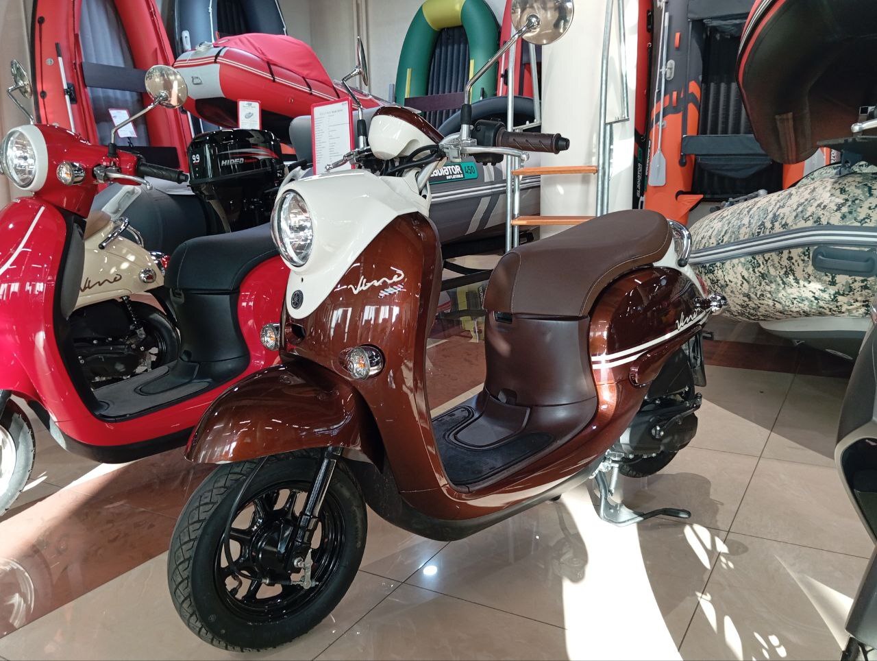 Скутер Yamaha Vino FI AY02  С ПРОБЕГОМ, коричневый