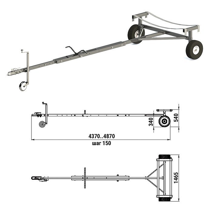 Трейлер для транспортировки НЛ (чер.мет.)