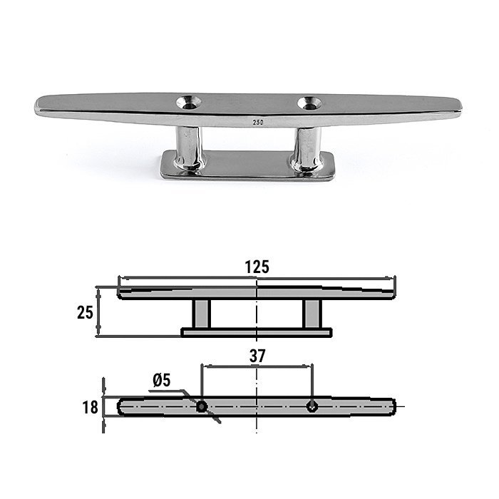Утка швартовая 125мм прод.креп