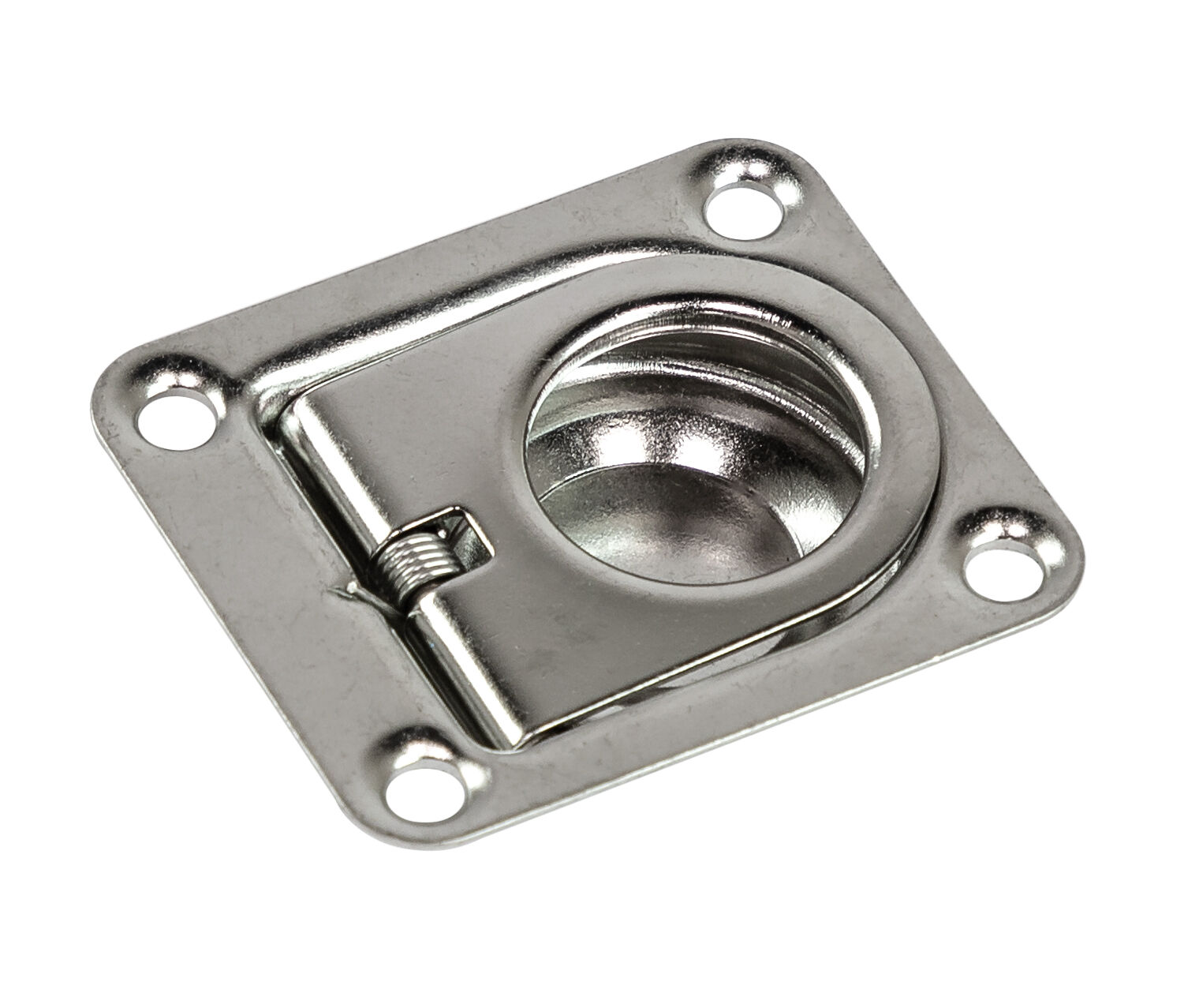 Ручка палубная потайная 38х38 мм, нержавеющая, подпружиненная