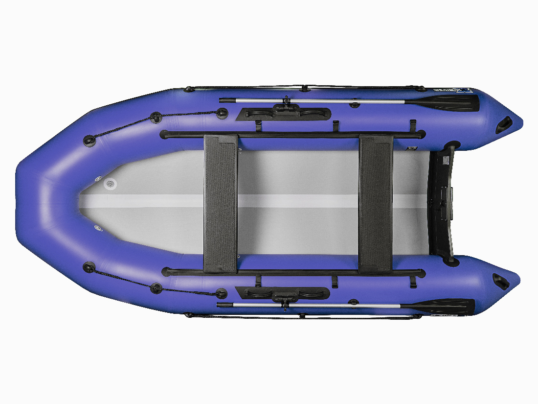 Лодка ПВХ X-River Rocky 415 НДВД + усиленное дно и баллон, синий/фурнитура черная