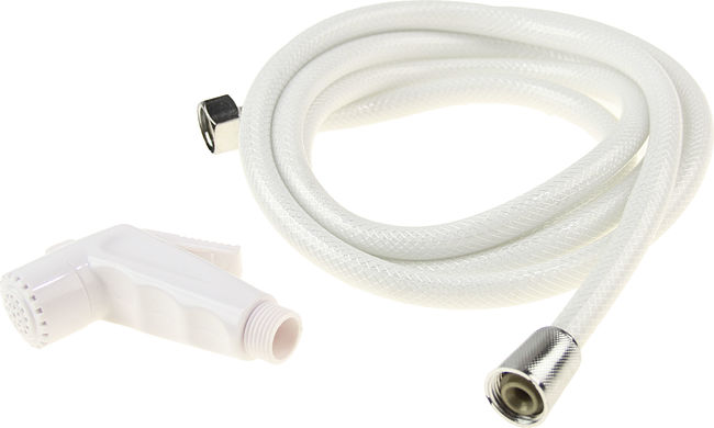 Лейка душа пластиковая белая, шланг 2.5 м