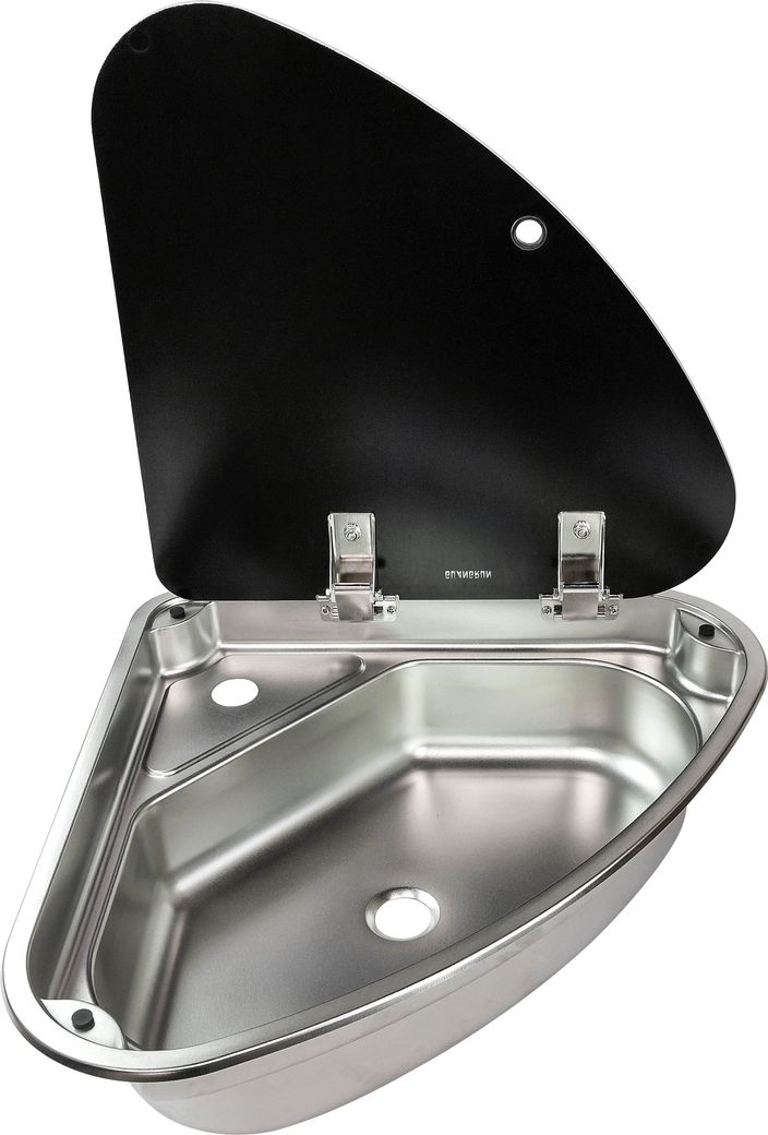 Мойка угловая правая, стеклянная крышка, Marine Rocket