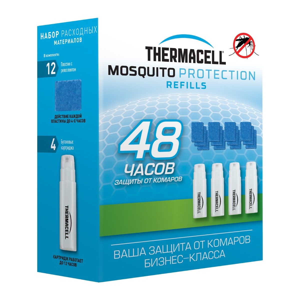 Набор запасной Thermacell(4 газовых картриджа + 12 пластин)