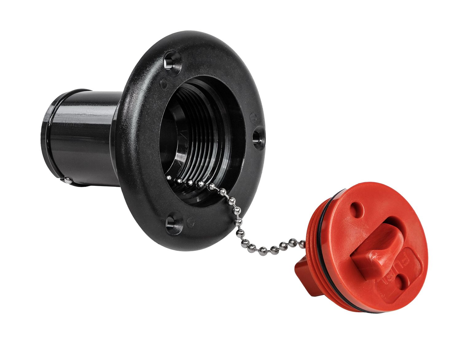 Горловина заливная для топлива, пластиковая, черная, под шланг 38 мм, Marine Rocket