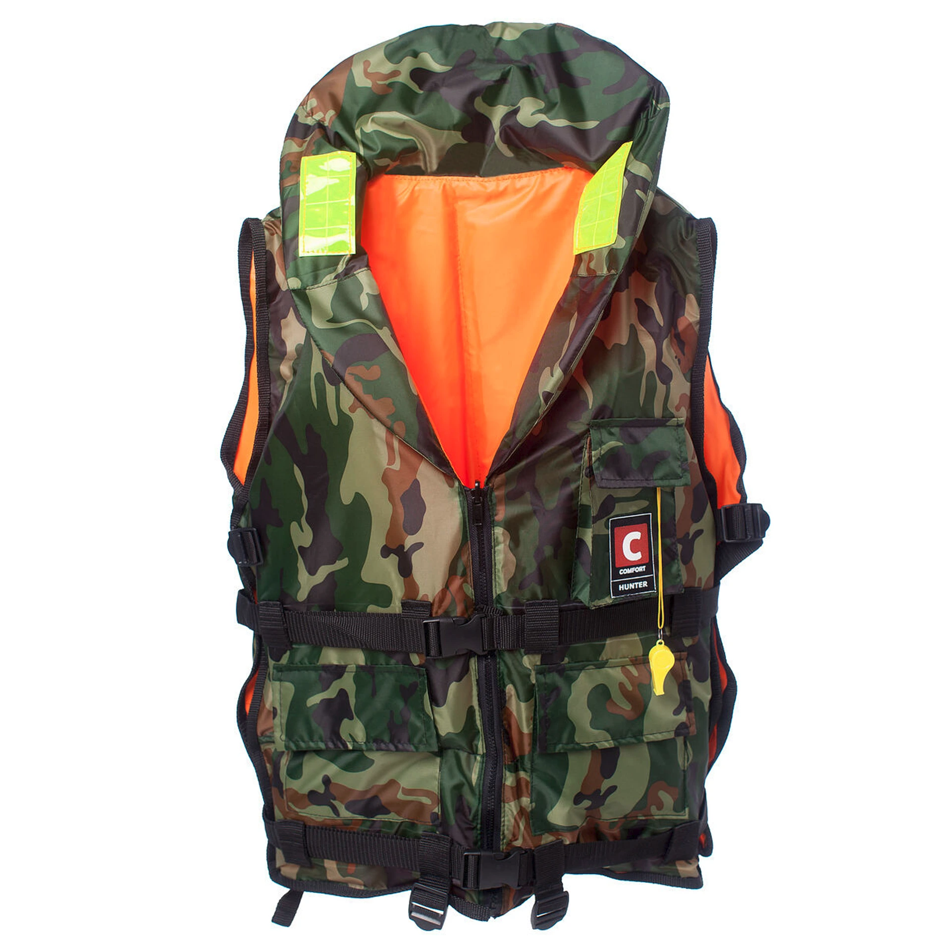 Жилет спасательный двусторонний универсальный COMFORT HUNTER (Охотник) 80-120 кг