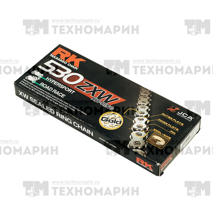 Цепь для мотоцикла до1400 см³ (золотая, с сальниками XW-RING) GB530ZXW-122