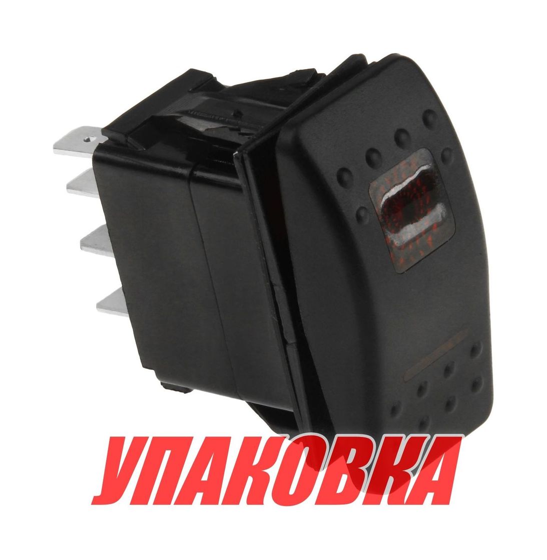 Переключатель трехпозиционный (ON)-OFF-ON 12 В/20А 7Р с подсветкой без фиксации 1 положения (упаковк