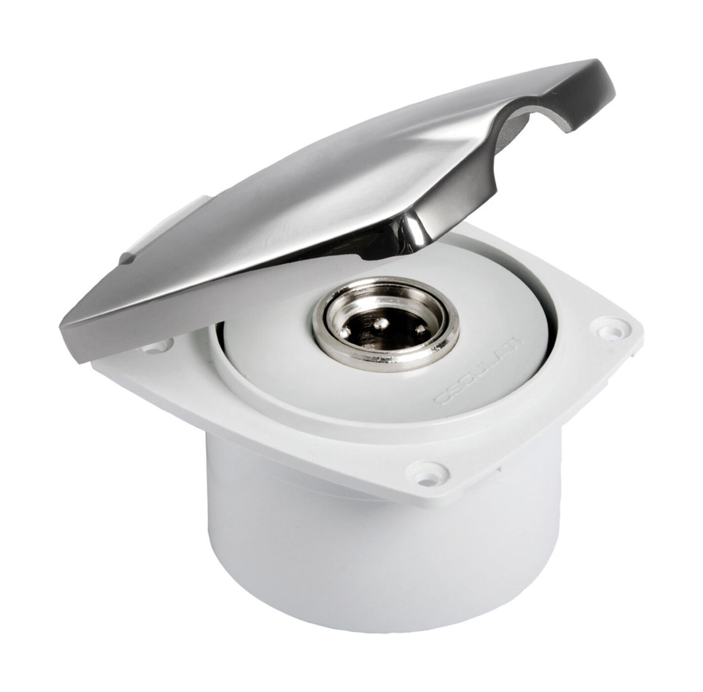 Короб с быстроразъемным штуцером, квадратный, хромированный (16.441.38)