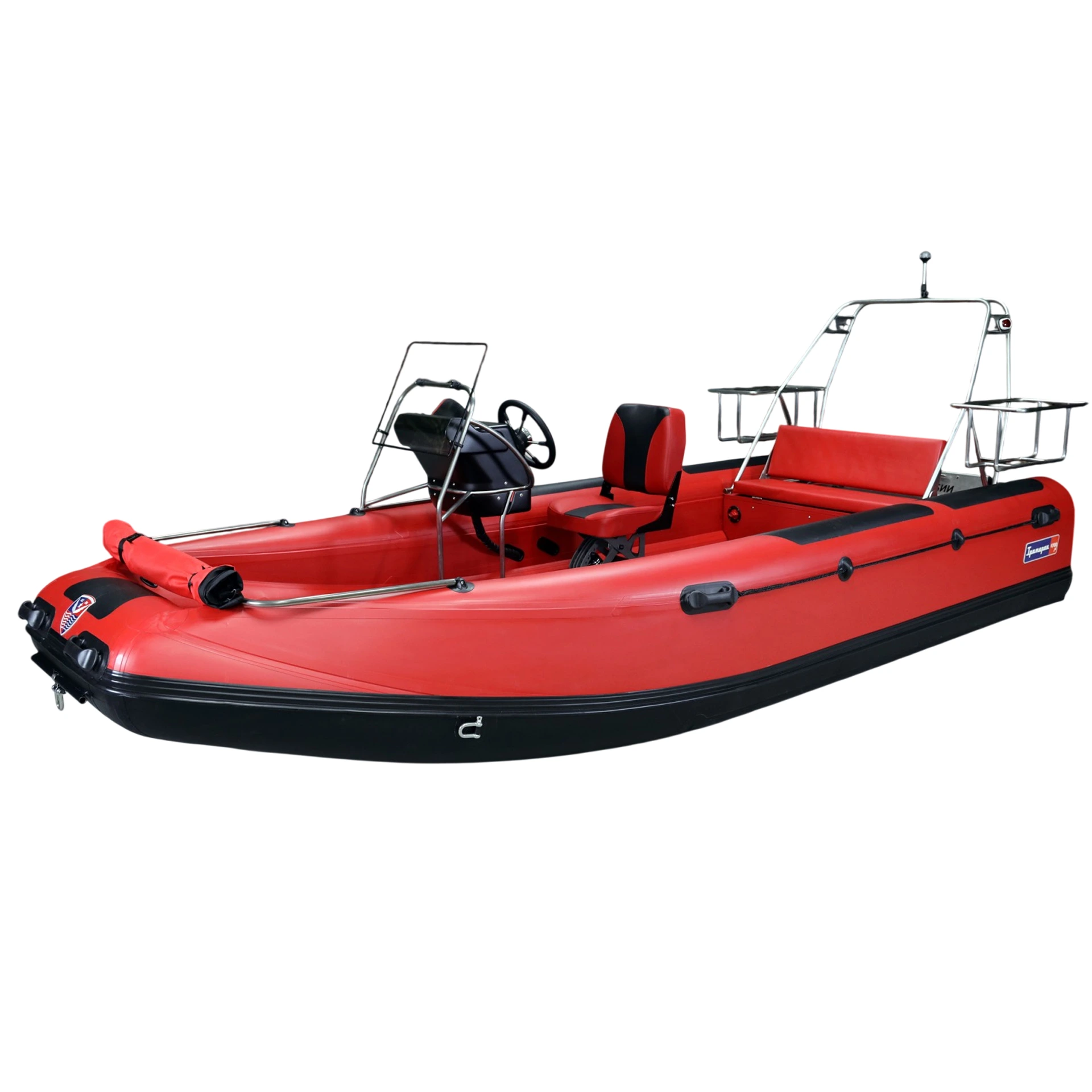 Лодка RIB Русские Амфибии ТРИМАРАН РА4700 ПАТРОЛ красный