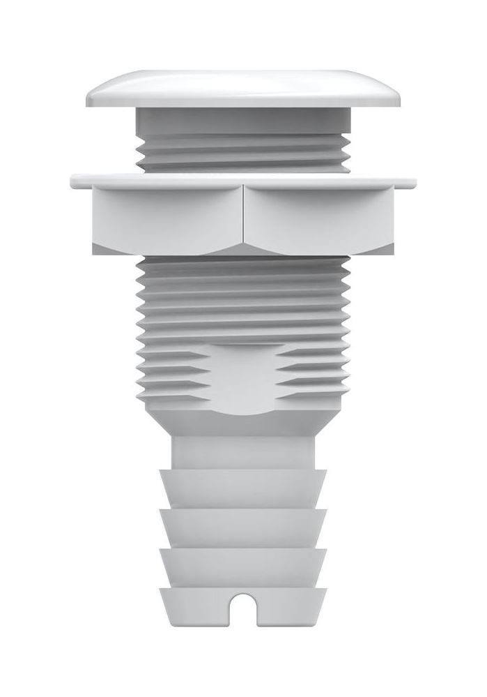 Разъем водосброса с обратным клапаном под шланг 25 мм, белый