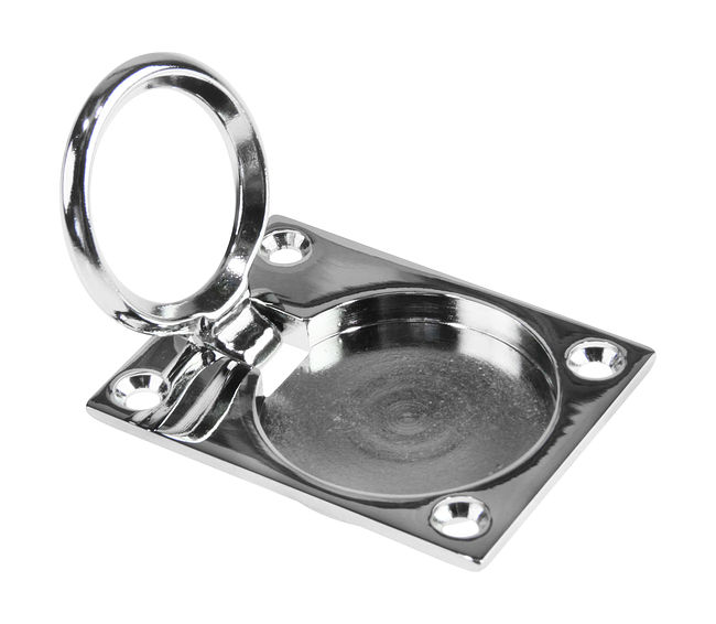 Ручка палубная потайная 63х48х8 мм, хромированная латунь