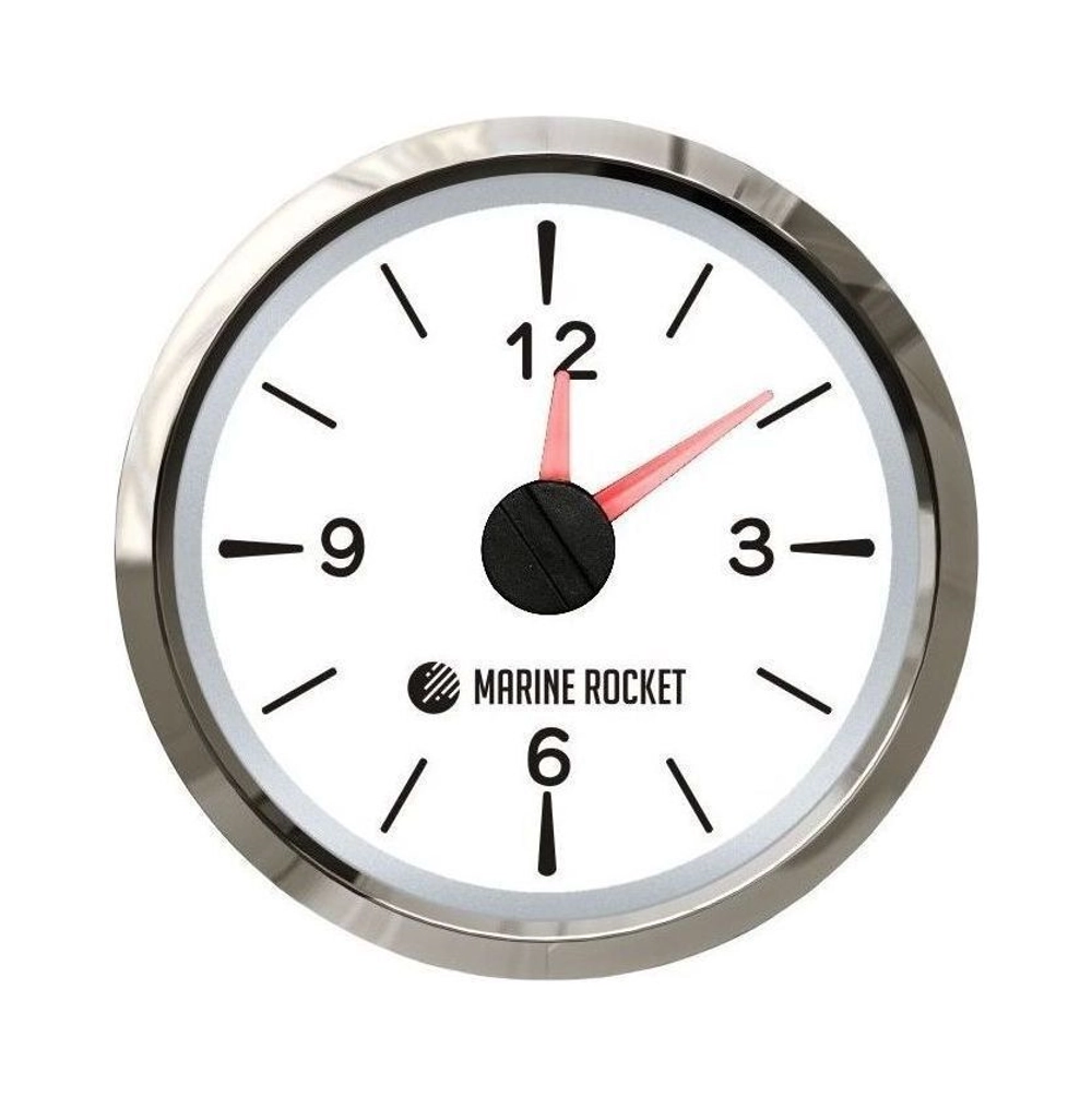 Часы кварцевые, аналоговый белый циферблат, нержавеющий ободок, д. 52 мм, Marine Rocket Часы кварцевые, аналоговый белый циферблат, нержавеющий ободок, д. 52 мм, Marine Rocket