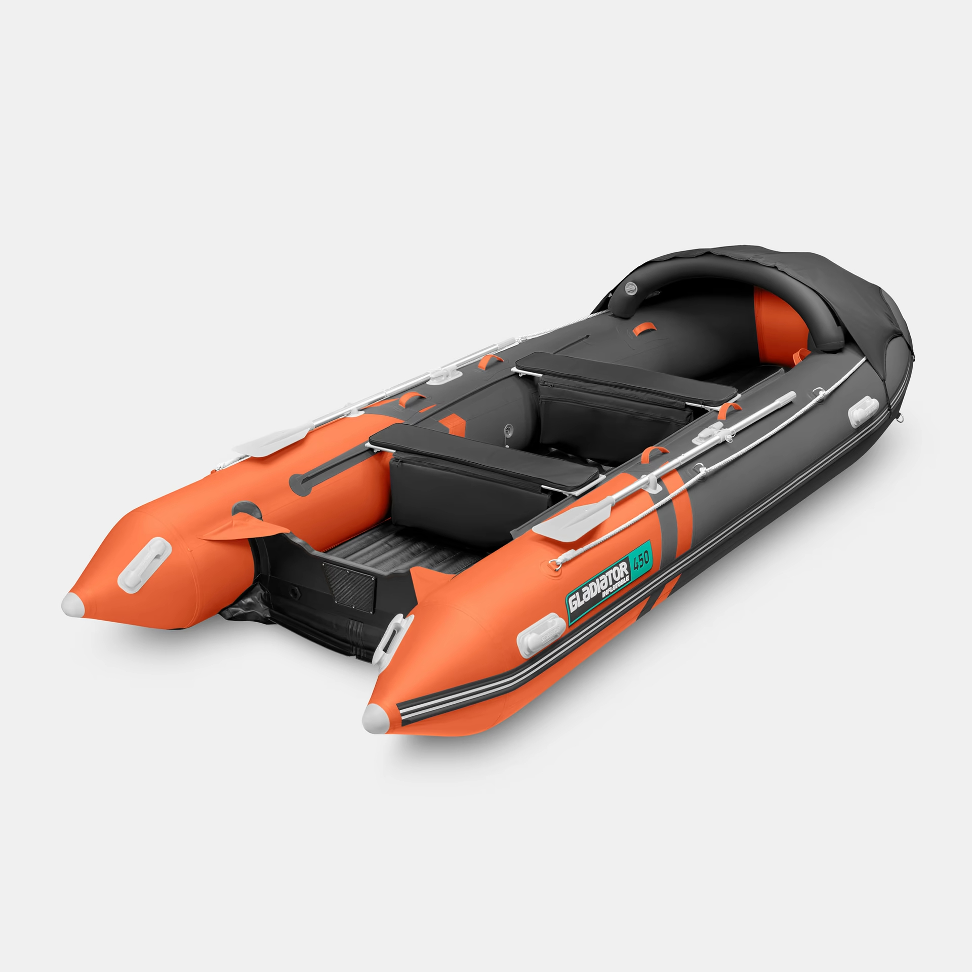 Надувная лодка GLADIATOR E450PRO НДНД оранжево/тёмно-серый