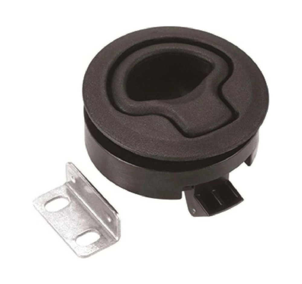 Ручка для люка врезная пластиковая, утапливаемая черная, Marine Rocket (упаковка из 20 шт.)