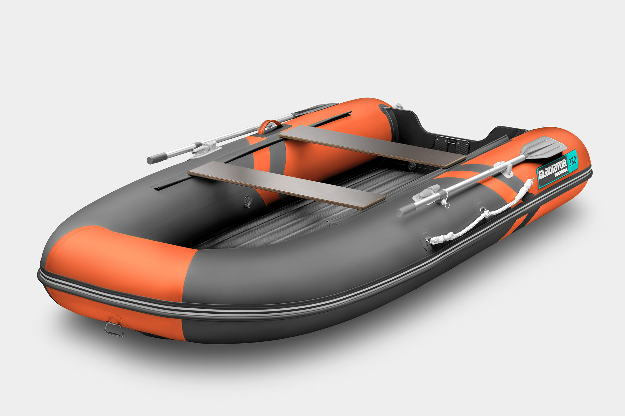 Надувная лодка (НДНД) GLADIATOR E330S оранжево-темносерая (СПБ)