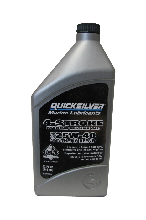 Масло для 4-х тактных лодочных моторов минеральное Quicksilver 25W40 1л