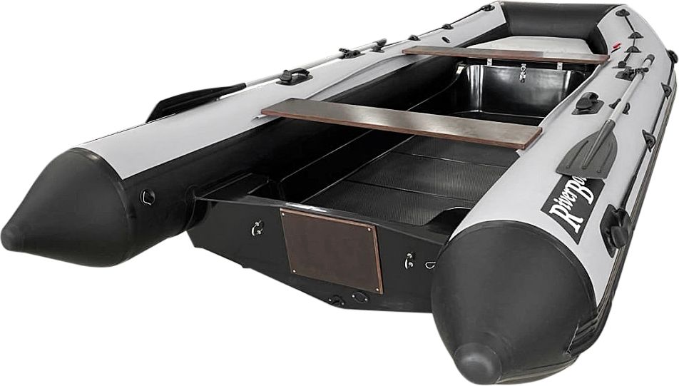 Лодка RIB River Boats RB 400,носовая утка,серо-черный,пластик серый