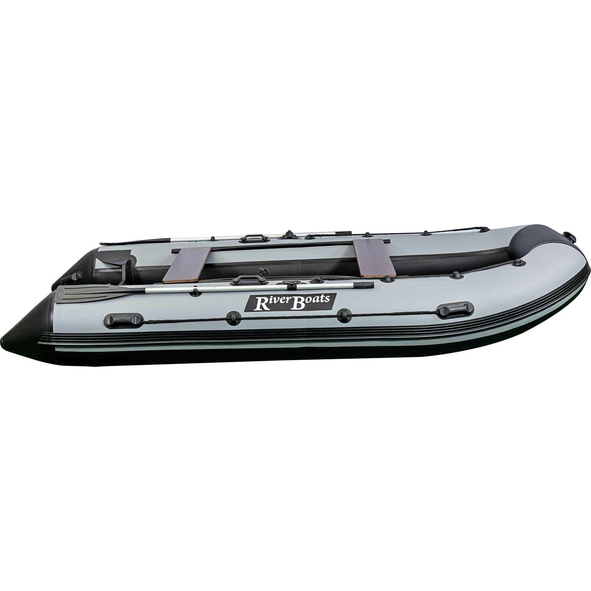 Лодка ПВХ River Boats RB 390, пайол фанера 9 мм, серый