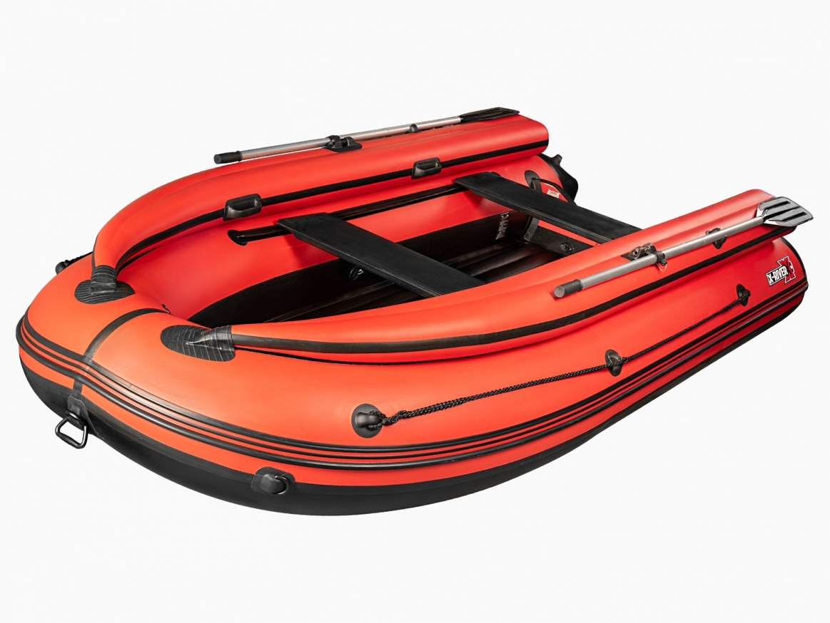 Лодка ПВХ X-River Grace Wind 380 НДНД красно-черный/фурнитура черная
