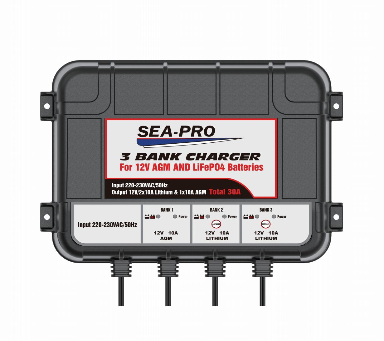 Зарядное устройство Sea-Pro TE4-0286 (1х12В AGM, 2x12В LiFePo4)