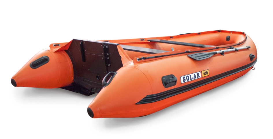 Лодка ПВХ Solar-430 Super JET с тоннелем оранжевый