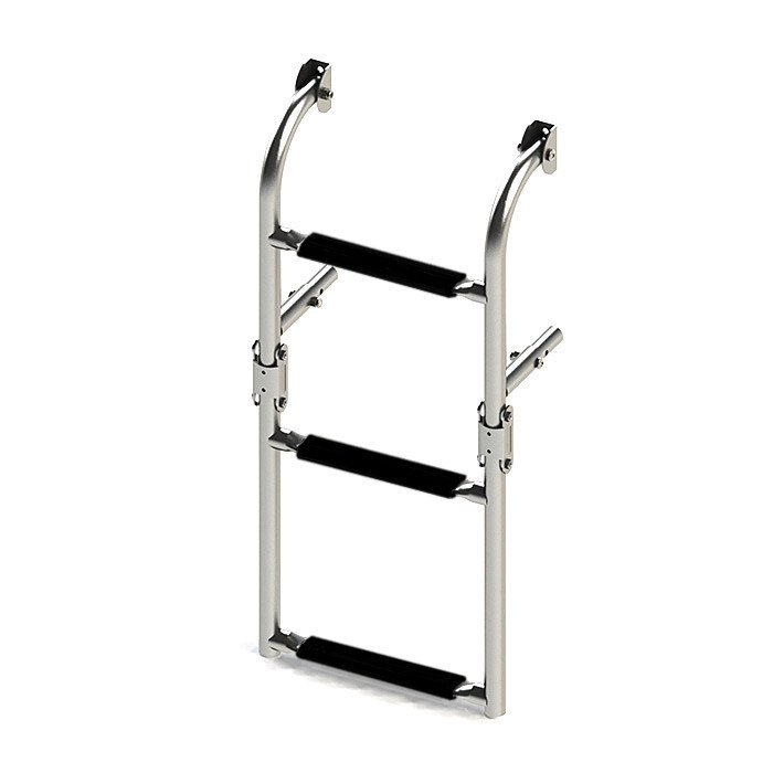 Трап складной с вертикальным креплением, 3 черных ступени (ширина 270 мм.)